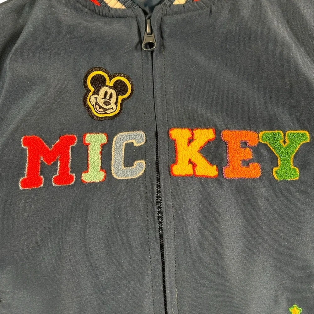 DISNEY STORE‎ NWT Mickey Mouse Varsity Bomber Jacket Kid Sz 4 Blue Chenille NEW